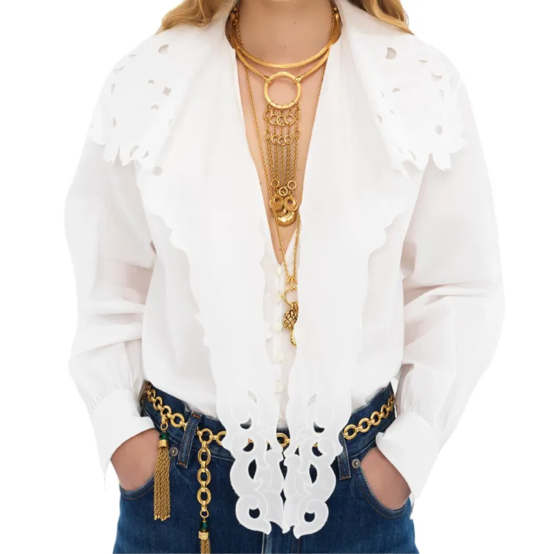Chloé Embroidered Lavallière Shirt-1