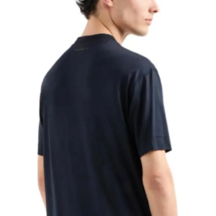 EMPORIO ARMANI Lyocell blend Jersey T shirt With Oversized Eagle Embroidery And Print-2