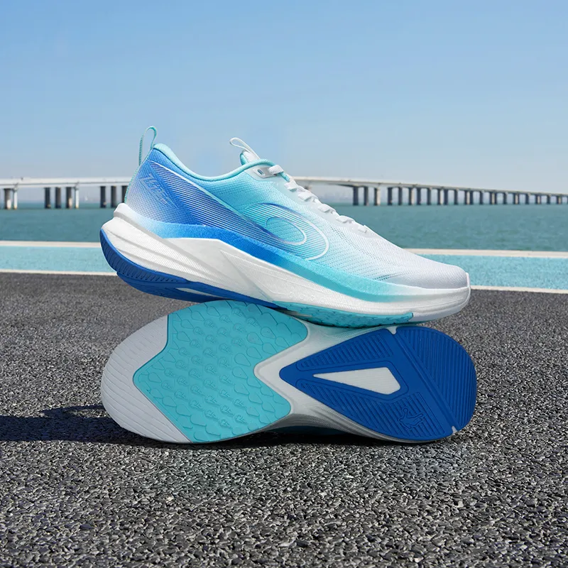 QIAODAN Speed 3LITE Running Shoes Men Low Top Jordan White Bay Blue-6