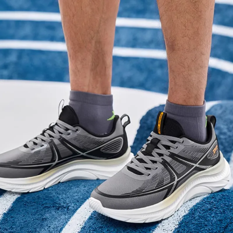 XTEP Cushioning, Wear Resistant Low Top Casual Running Shoes Men's Gray Black-2