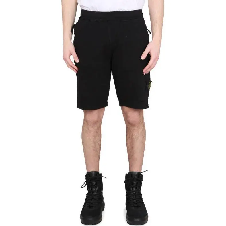STONE ISLAND Side Logo patch Elasticated waistband Shorts-3