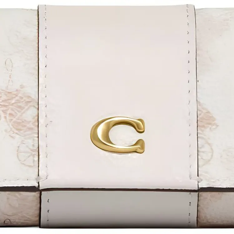 COACH Canvas With Leather Clutch Key Pouch Women's Milk White-2