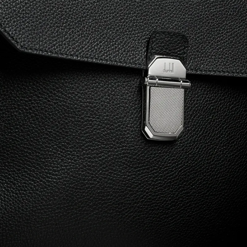 Dunhill Grain Calfskin Leather Backpack Men's Black-3