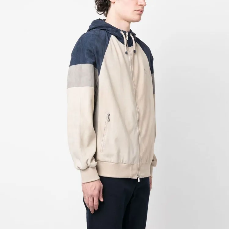 Brunello Cucinelli Leather Jackets Men Beige-3