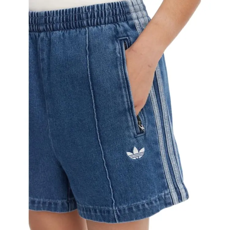 Adidas Women's Adicolor Denim Firebird Shorts Indigo Denim-4