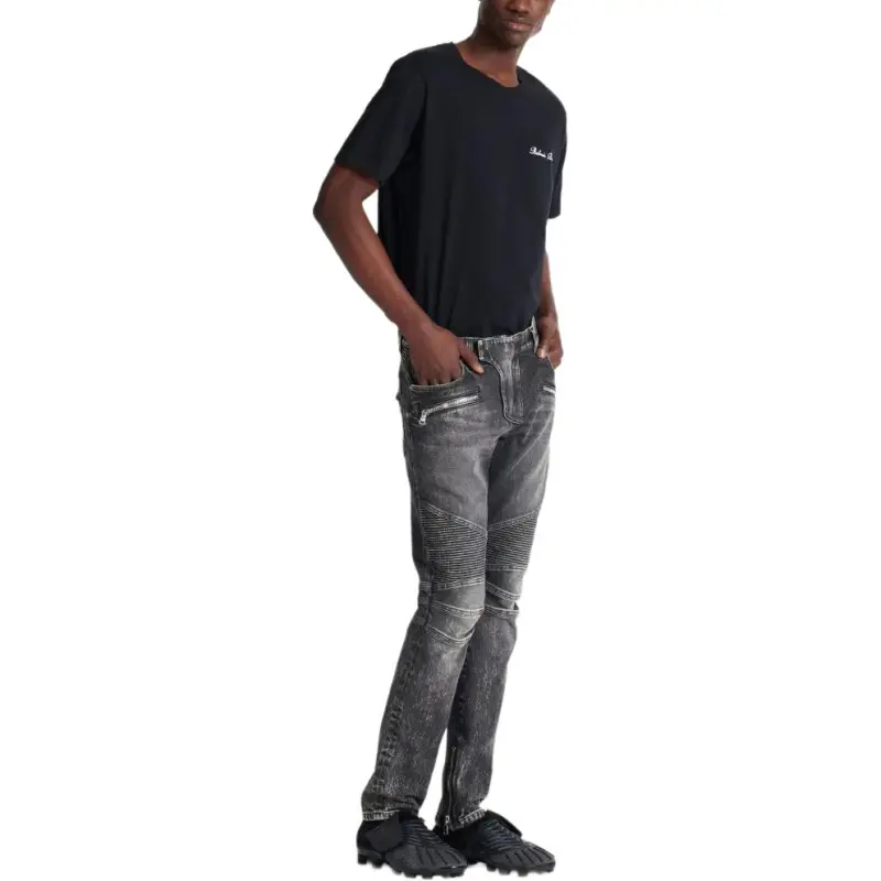 BALMAIN SS25 Jeans Men's Black Gray-4