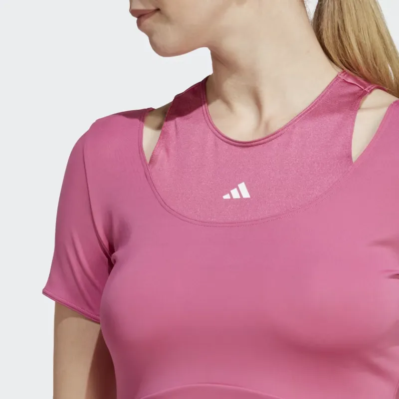 Adidas Hiit Aeroready Crop Training T-Shirt Crop Tops Women's Pink-5
