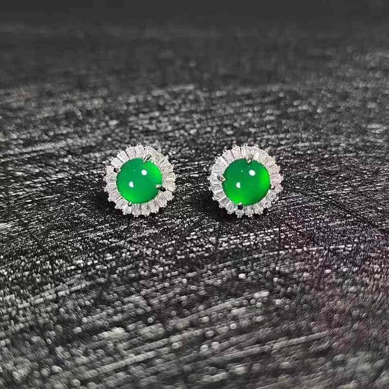 JUNWEN Chalcedony Stud Earrings Women's-2
