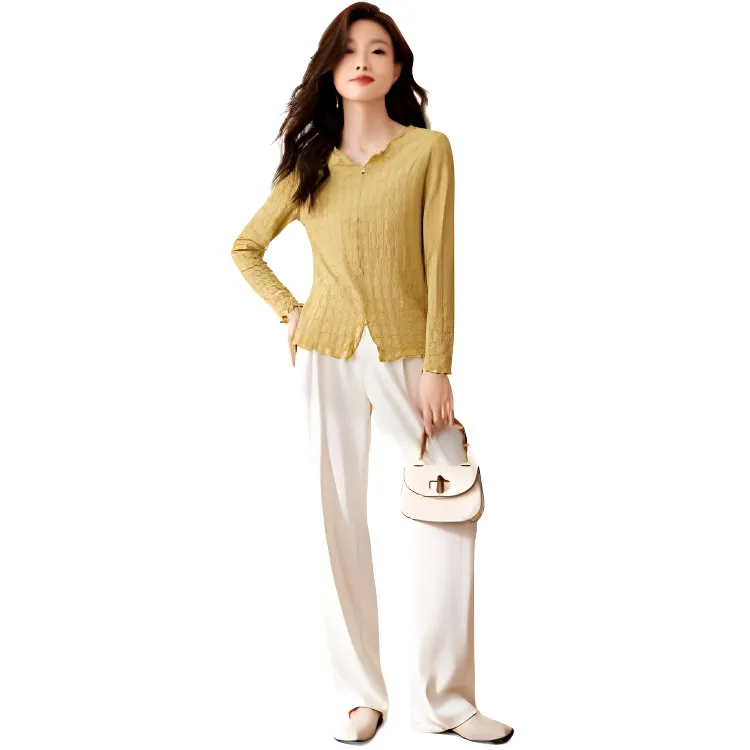 Mo Han Yi Mei T Shirt Women's Yellow Green-2