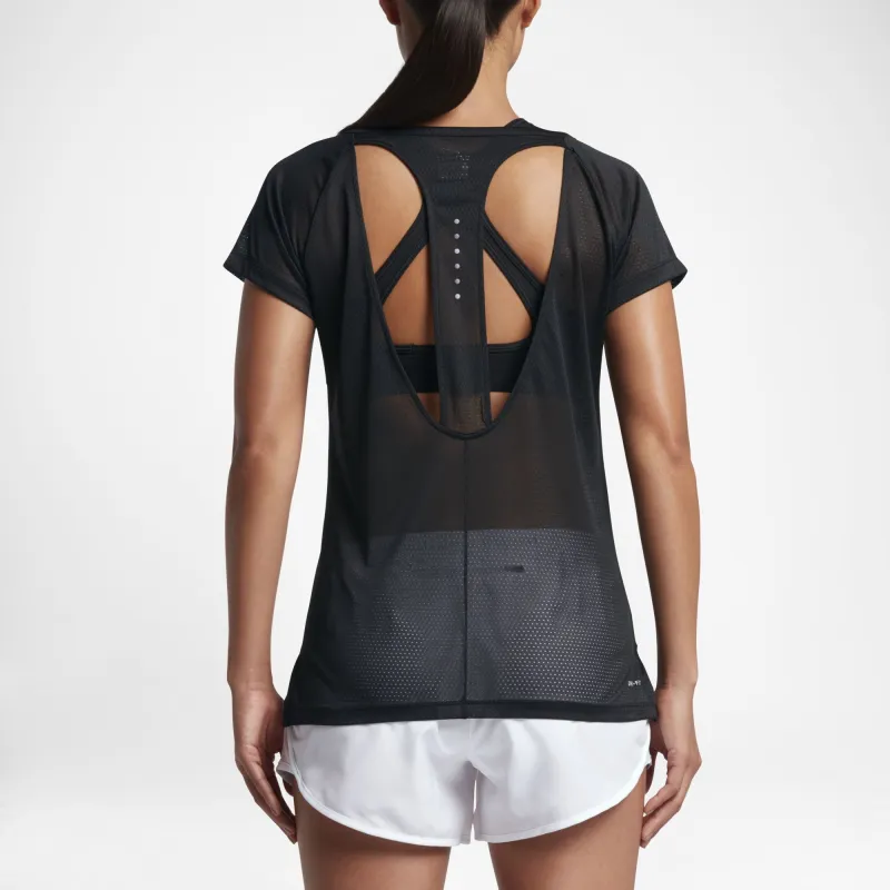 Nike Raglan Sleeve T Shirt Women's Black/Reflective Silver-1