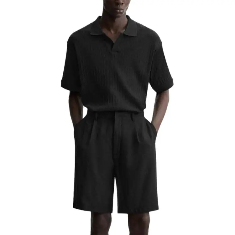 ZARA Polo Shirts Men Black-2