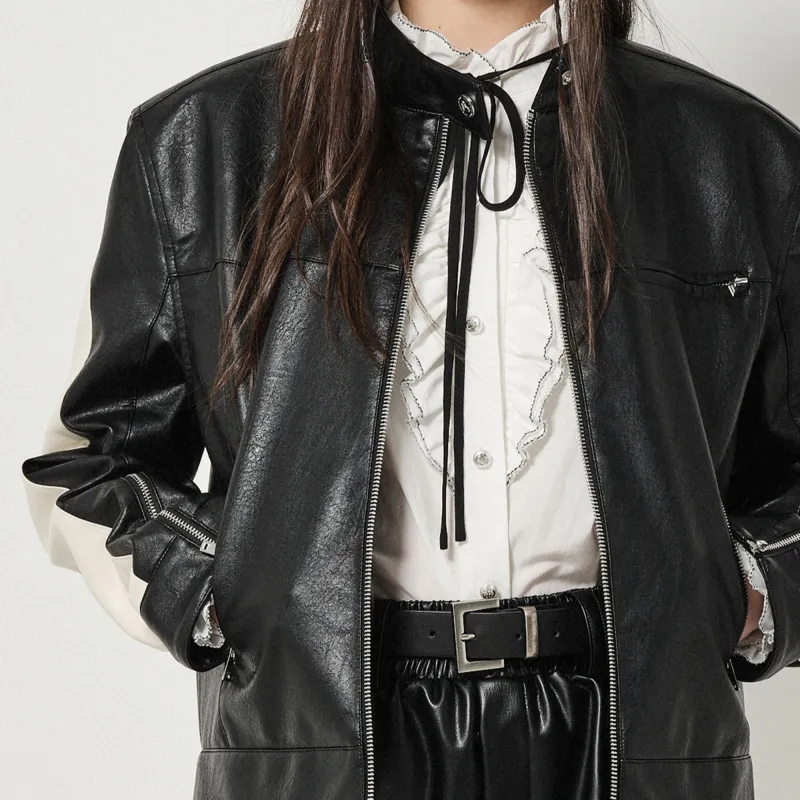 D'zzit Leather Jacket Women's Black-2