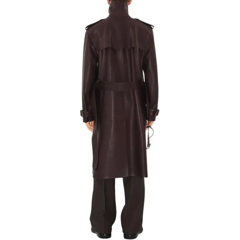 Burberry Leather Jacket Men's Brown-3