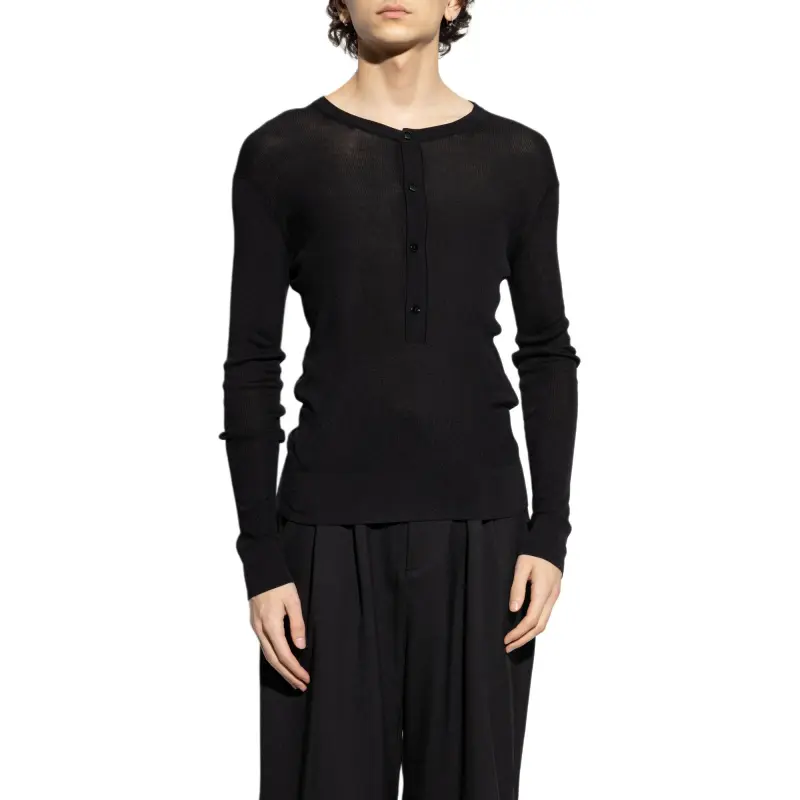 TOM FORD Henley Ribbed Shirt-2
