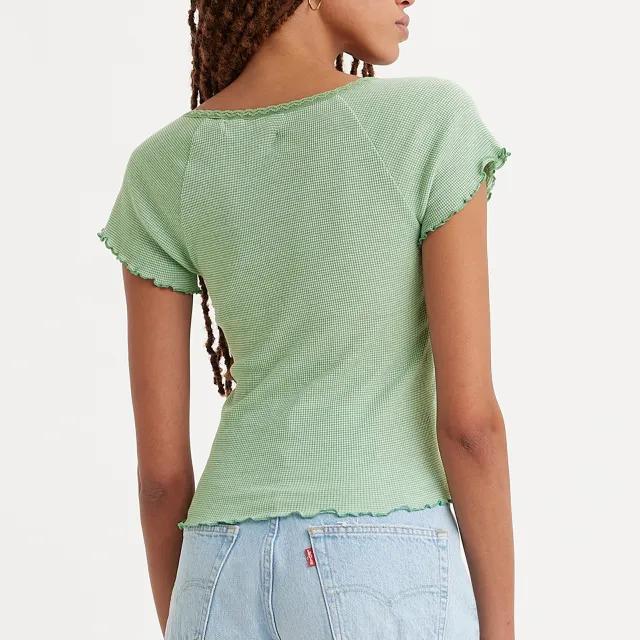 Levis T-Shirts Women's Light Green-3