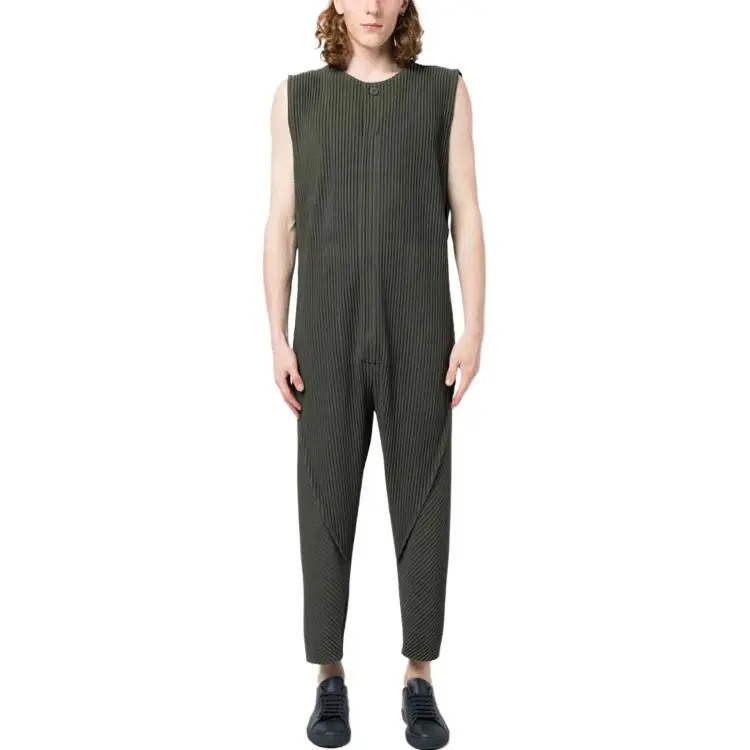 Homme Plissé Issey Miyake Jumpsuits Men Dark Green-1