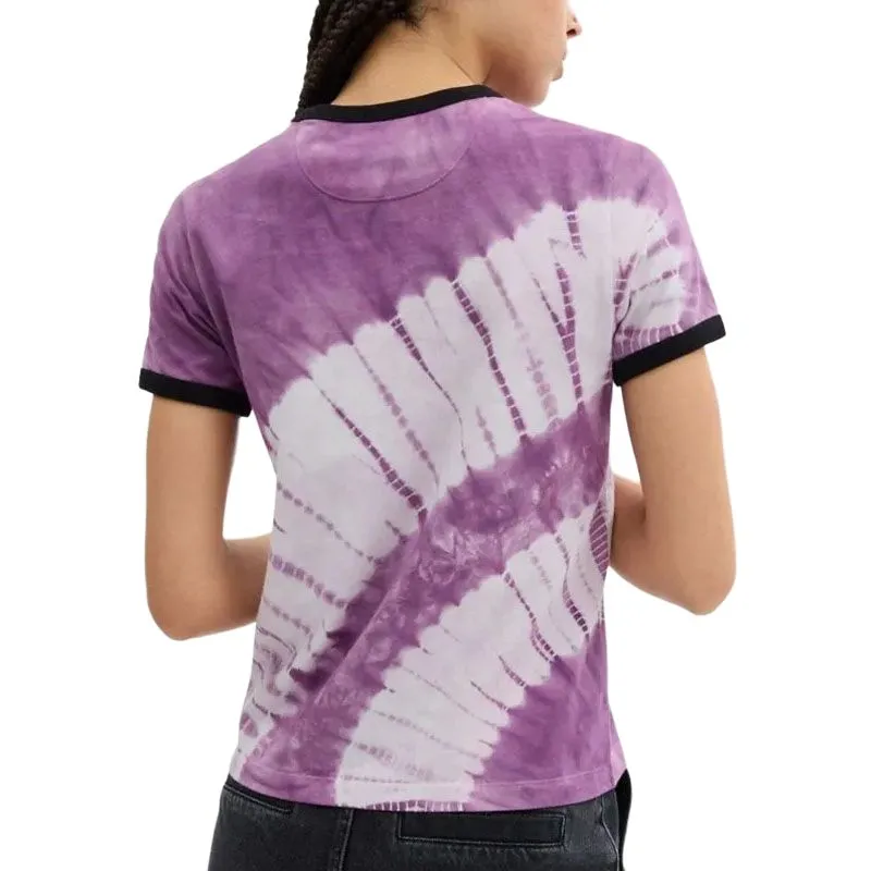 COACH Letter Print Crew Neck Short Sleeved T Shirt T Shirt Women's Purple-2