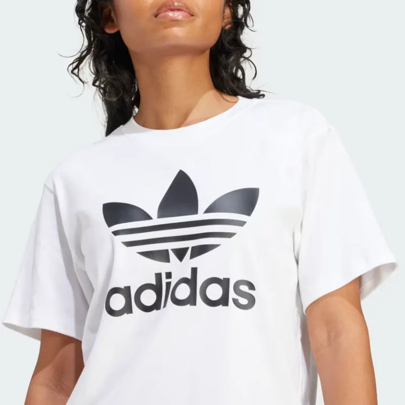 Adidas Originals Drop Shoulder Sleeve T Shirt Women's White-4