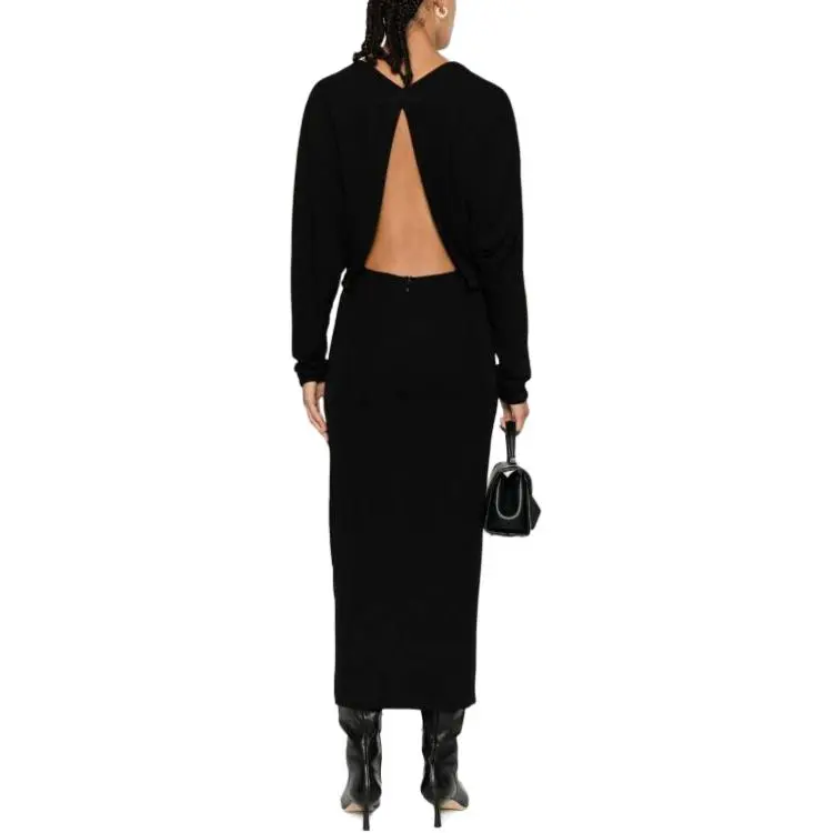 KHAITE Long Sleeved Dresses Women's Black-1