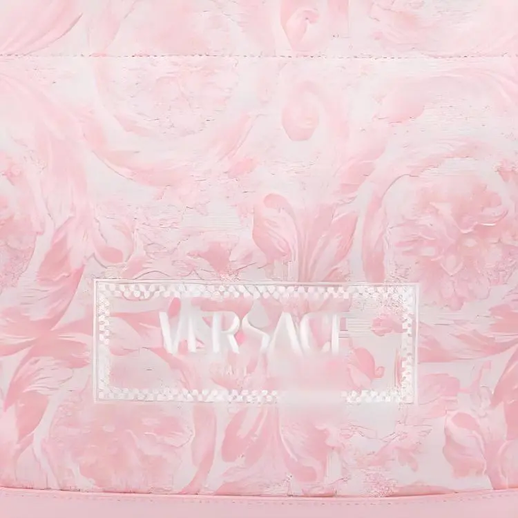 VERSACE JEANS Leather With Polyamide And Cotton Diaper Bag Handbag Women's Pink-3