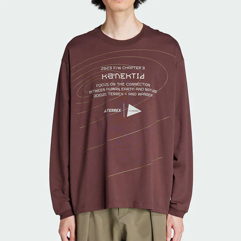 And Wander X Adidas TERREX X And Wander T-Shirts Unisex Dark Gray Brown-1
