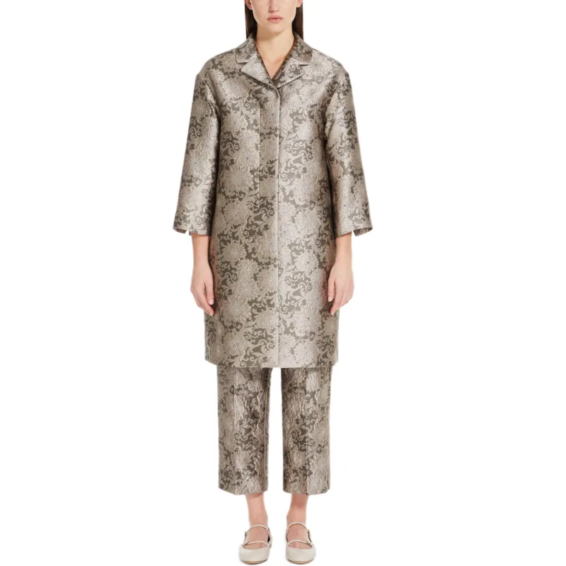 'S MAX MARA Effige Floral jacquard Coat-1