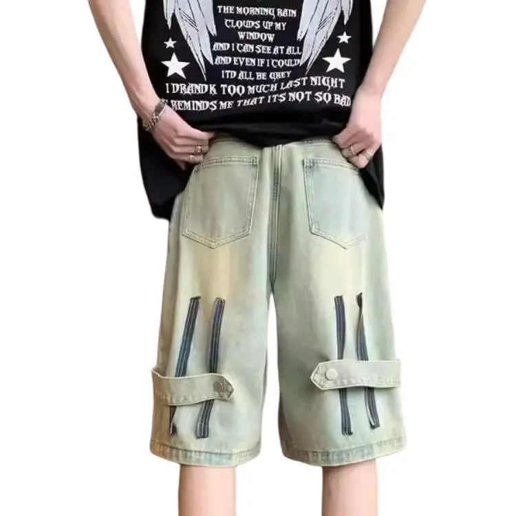 KVIV Denim Shorts Men Yellow Mud -1