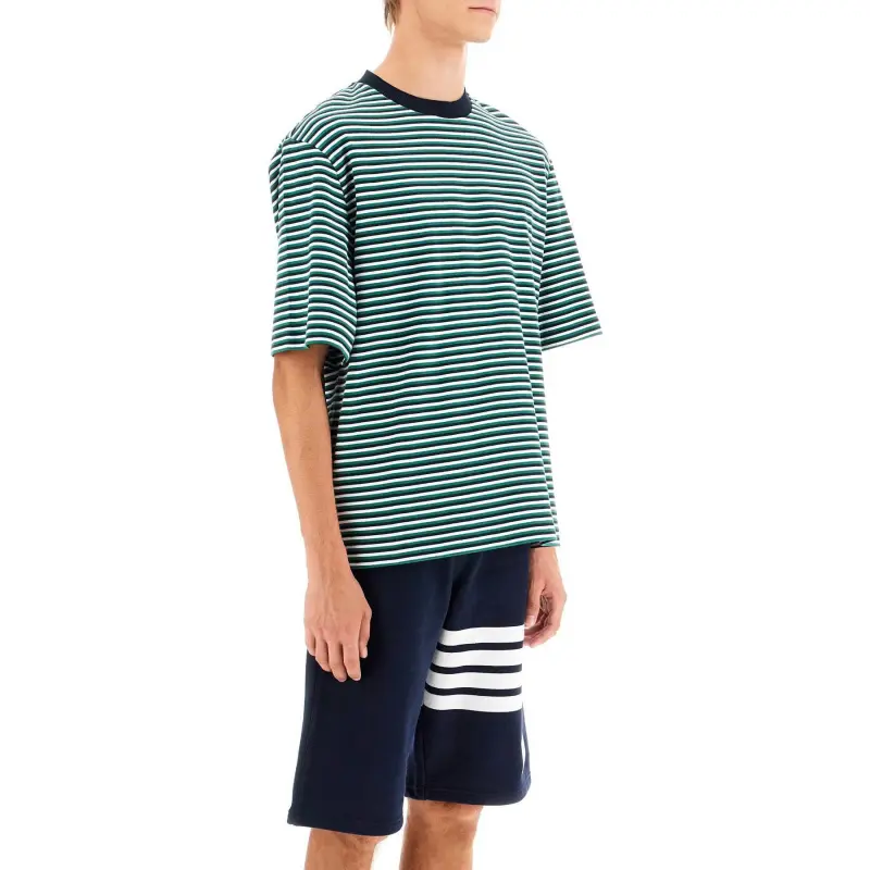 THOM BROWNE Striped Milano Ribbed Crewneck T Shirt-3