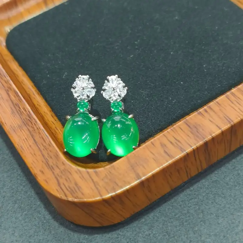 Grace Chalcedony Jade Earrings Women's-8