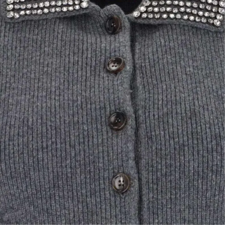 GUCCI Ribbed Trim Knit Polo Top-3