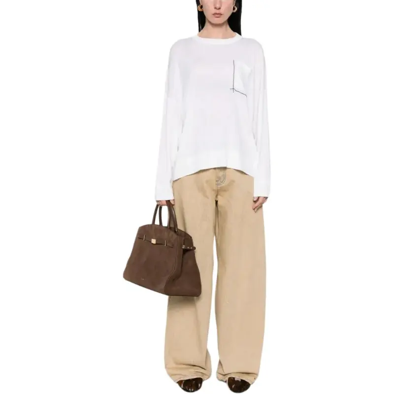 Brunello Cucinelli Monili Embellished Drop Shoulder Jumper-1