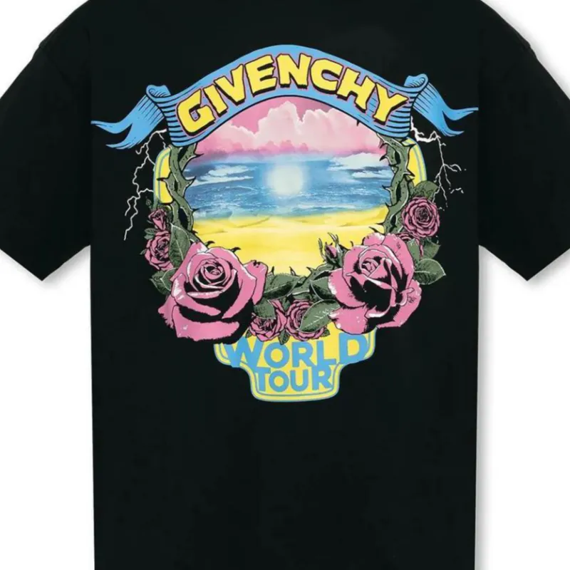 Givenchy Logo Printed Crewneck T Shirt 'Black'-3