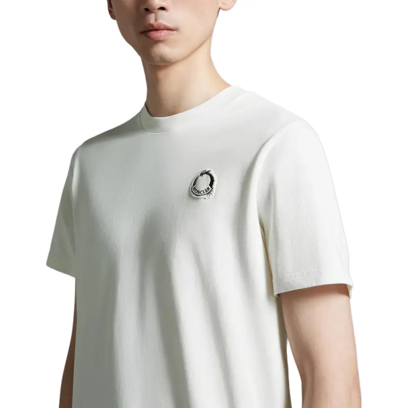 Moncler Appliqué logo Cotton T shirt-4