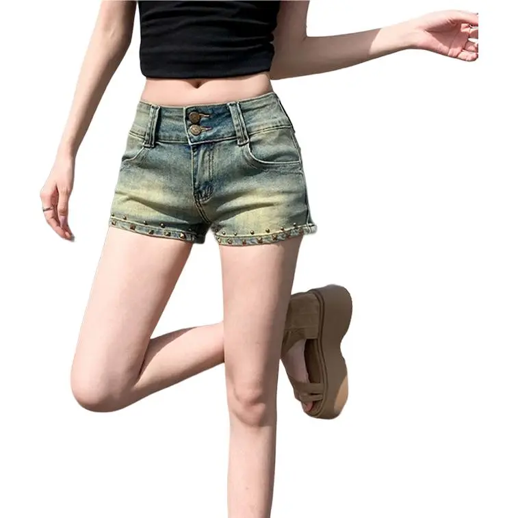 KULAIYA Denim Shorts Women's Nostalgic Blue-1