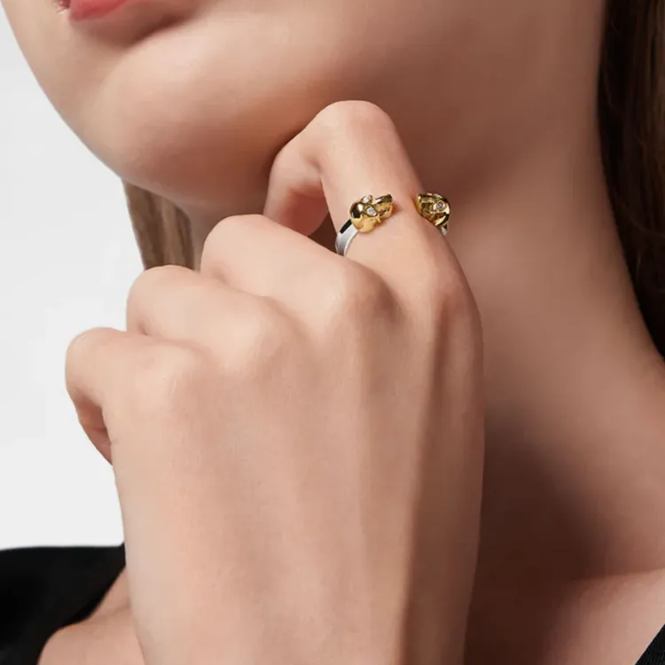 PHILIPP PLEIN Crystal Stainless Steel Rings Women's Gold-2