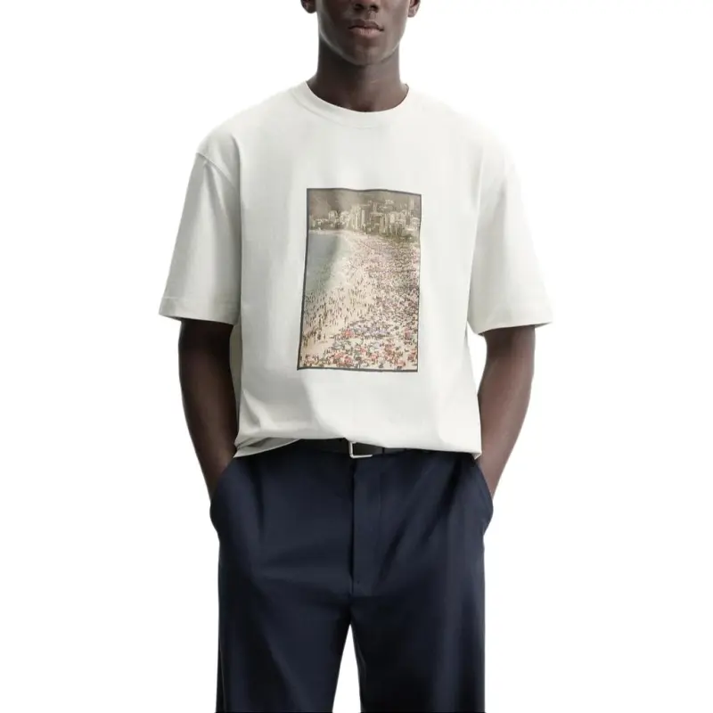 ZARA T Shirts Men Pearl Gray-2