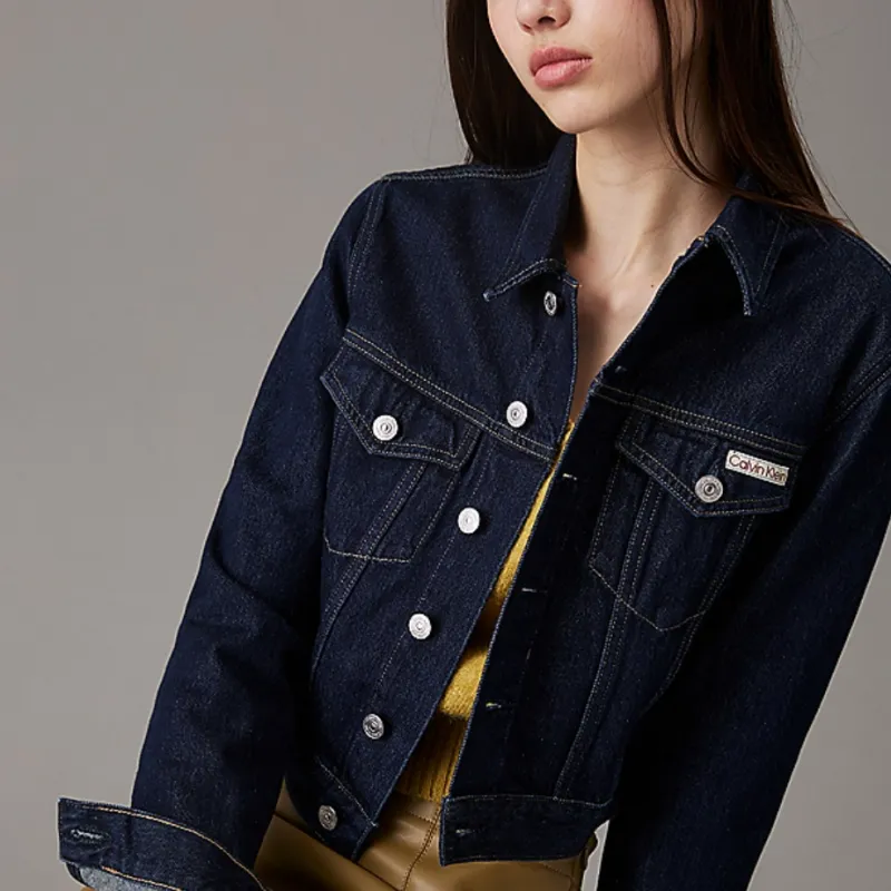 CALVIN KLEIN Denim Jacket Women's Dark Blue-3