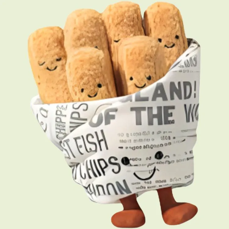 JELLYCAT Fun Food Collection AMUSEABLES COSY CHIPS Fried French Fries Box Included Dolls Plush Doll Small Size High-2