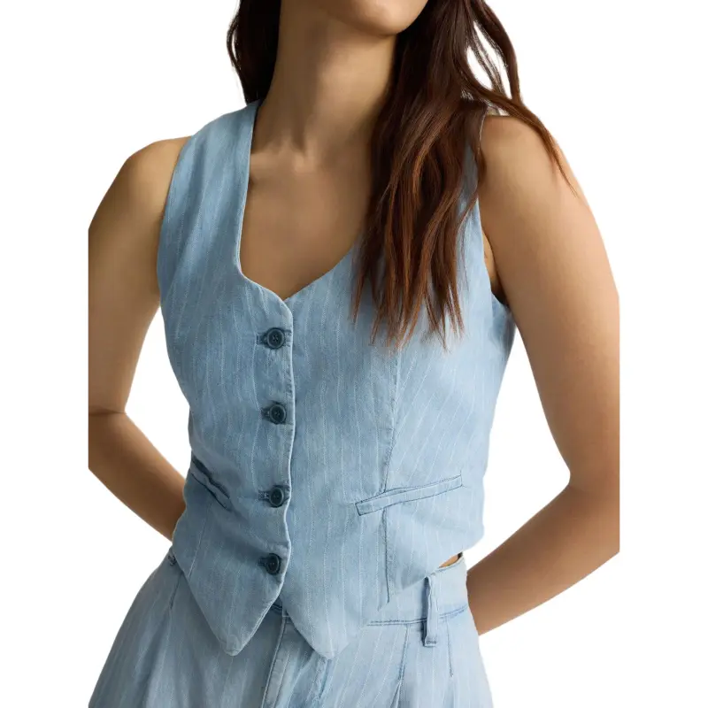 LIU·JO Pinstripe Denim Waistcoat-4