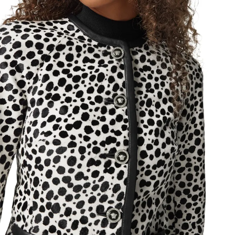 VERSACE Dalmatian print Raglan Jacket-4