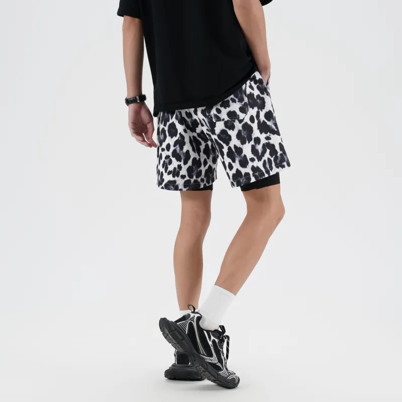 DNBH Dual Tone Collection Leopard Print Collection Casual Shorts Unisex-29