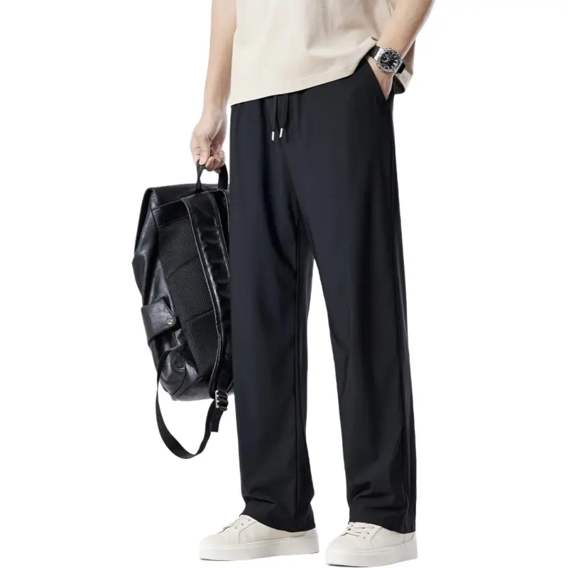 Red Bean Casual Pants Unisex Black-2