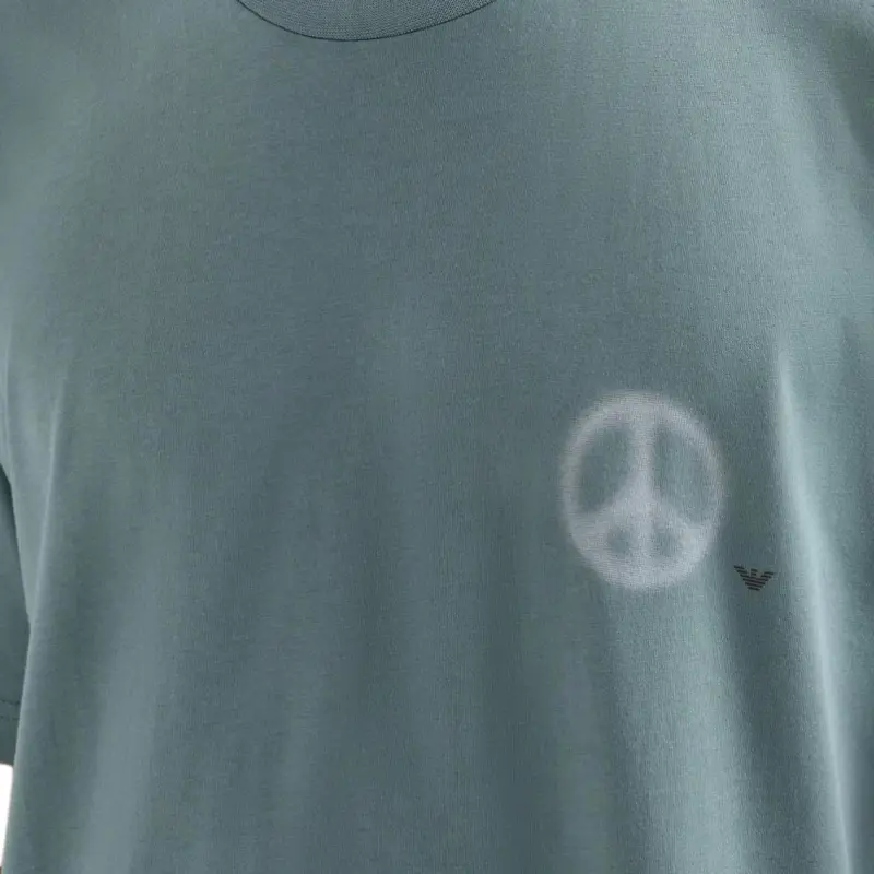 EMPORIO ARMANI Asv Jersey T shirt With Oversized Print From The Peace Capsule Collection-4