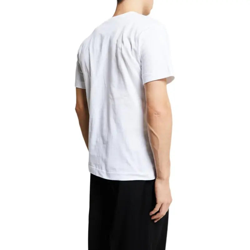 CDG Play T Shirts Unisex White-3