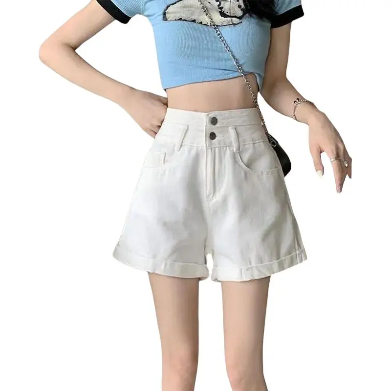 Concubine Zhu Denim Shorts Women's White-1