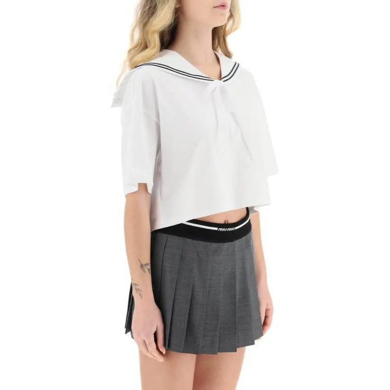 MIU MIU SS23 Crop Top Women's White-5