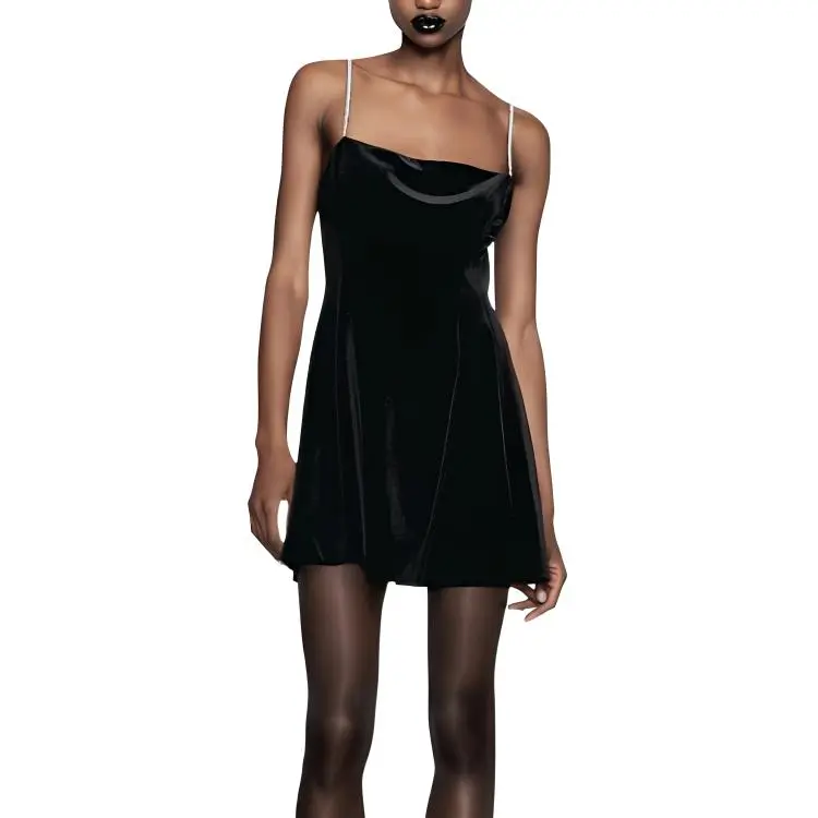 ZARA Halloween Limited Edition Series Slip Dresses Women's Black-3