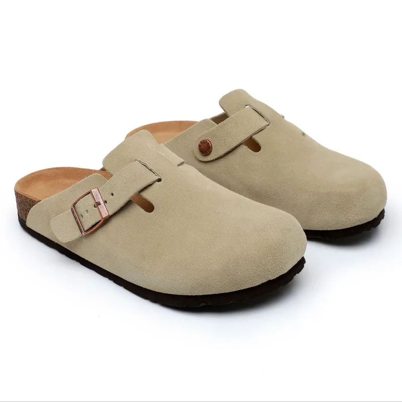 EBLIS HUNGI Cork Sole Slip-Resistant Abrasion-Resistant Wrap-toe Slippers Unisex-3
