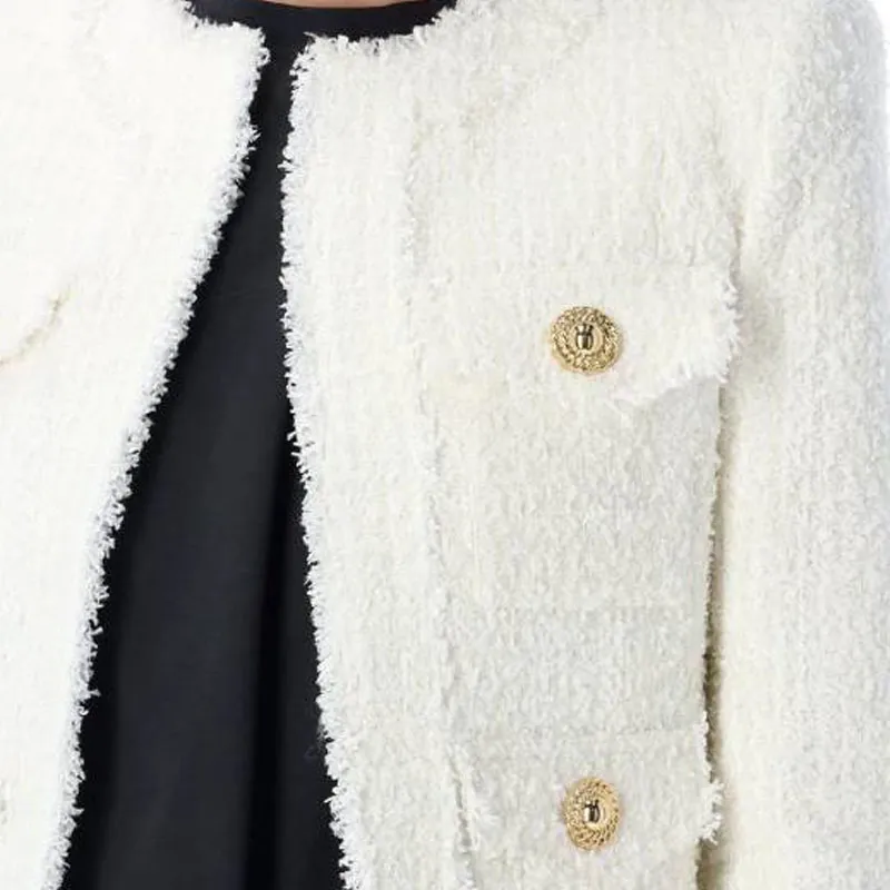 BALMAIN Frayed Tweed Jacket-5