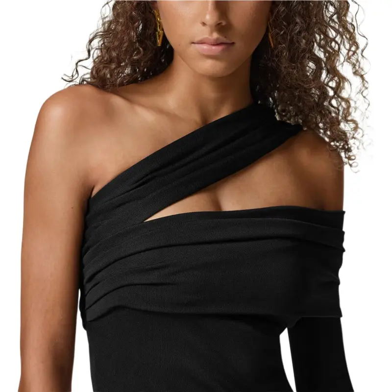 VERSACE Cut Out Detailed One Shoulder Dress-4